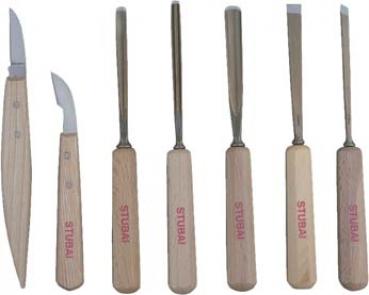 Schnitzersatz mit Holzheft 7-teilig