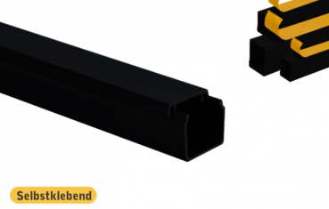 Kabelkanal selbstklebend 20x20 mm schwarz (VPE 10 Stück)