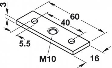 Halteplatte mit Gewinde M10