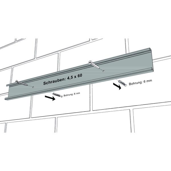 BRUNS Alu-Gerätehalterschiene mit 3 Haltern Länge 500 mm