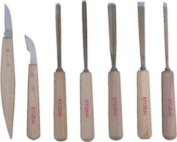Schnitzersatz mit Holzheft 7-teilig