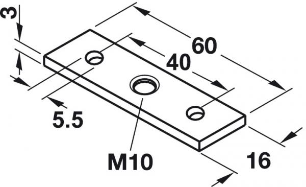 Halteplatte mit Gewinde M10